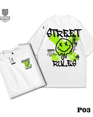 Ustyle Kaos Distro Premium Streetwear PolyCotton  24s – “URBAN ART” Pria Wanita (unisex) (salin)Ustyle Kaos Distro Premium Streetwear PolyCotton  24s – “STREET RULES” Pria Wanita (unisex)